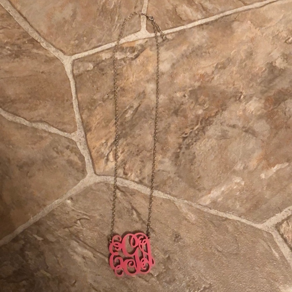 Pink EAG Monogram Necklace